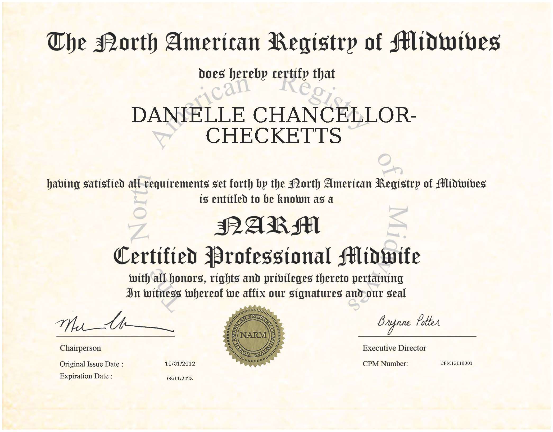 Credentials & Certifications - Mermaid Birth